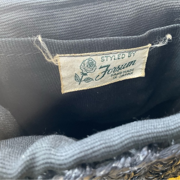 Vintage 50s Raffia HandBag Wooden Handle - Picture 7 of 7